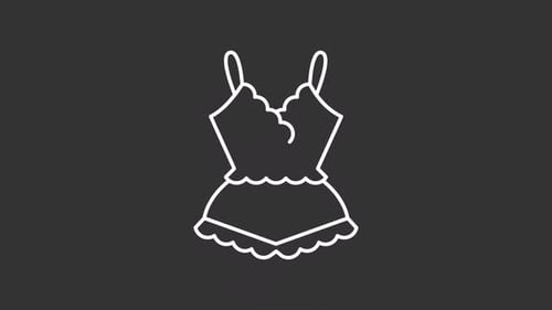 Minimalist Lingerie Camisole Line Art Animation