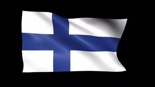 Animated Flag Of Finland Waving With Alpha Channel