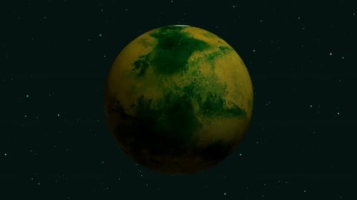 Planet Mars rotiert auf seiner eigenen Umlaufbahn im Weltraum