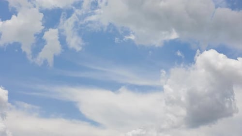 Time Lapse Beautiful Blue Sky with Clouds Background