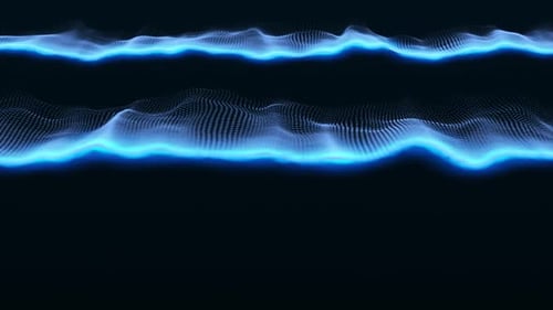 4k Beautiful Waving Lines Background - Loop - blue