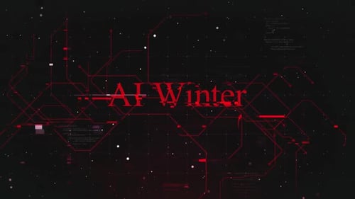 Ai Winter Text Over Futuristic Cyberspace Background