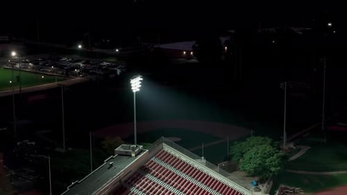Light Tower of a Stadium and a Night City