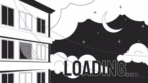 Apartment Night Bw Loader Animation