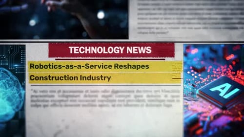 Technology News Headline Reveal with Futuristic AI Graphics