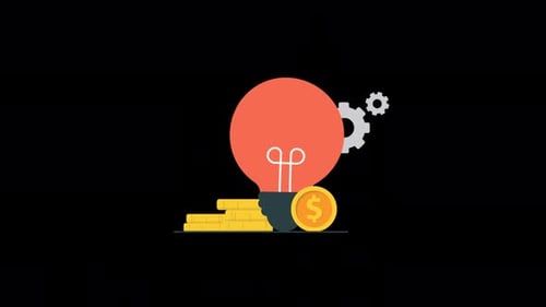 Animated Flat Design Idea to Money Concept