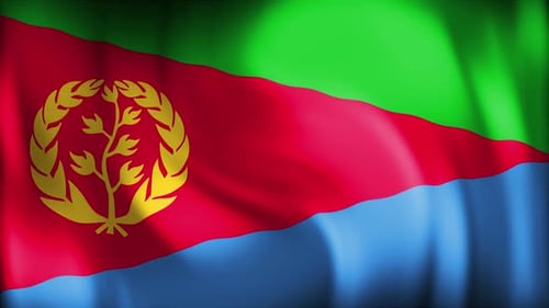 Realistic Eritrean Flag Waving Loop Animation