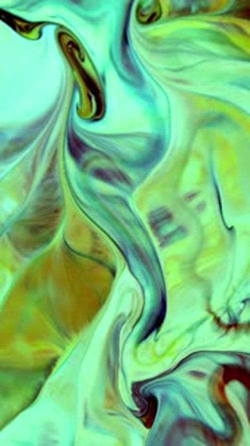 Abstract Fluid Art with Turquoise, Blue, and Green