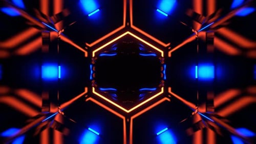 Blue And Orange Neon Psychedelic Abstract Strobe Background Vj Loop in 4K