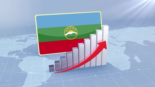 Karachay Cherkessia Economic Growth Bar Chart Graph Rising Red Arrow