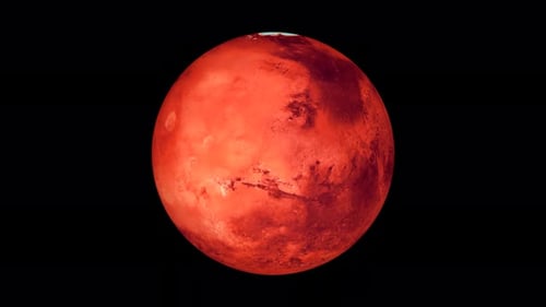 Realistic Mars Planet Rotating Space Loop