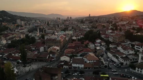 View of the historic center of Sarajevo, Bosnia and Herzegovina