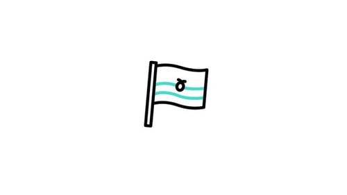 Sketch Style Waving Flag Animation