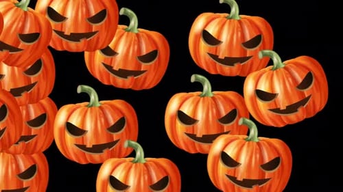 Halloween Pumpkin Transition Alpha Channel