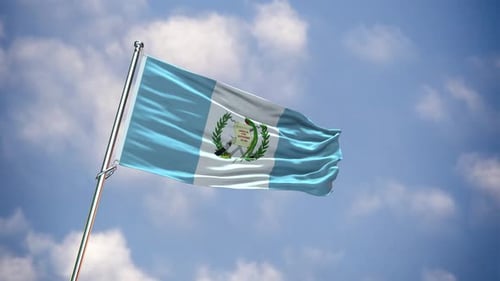 Guatemala National Flag Waving in the Wind