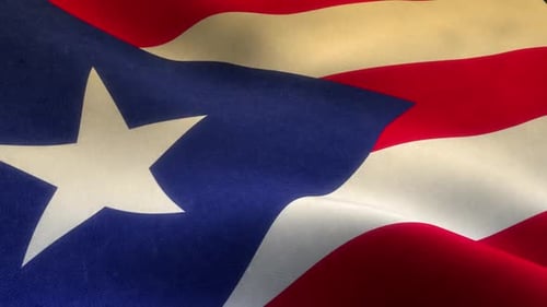Realistic Waving Puerto Rico National Flag