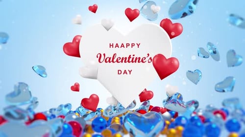 Valentine's Day Heart Celebration Background Animation