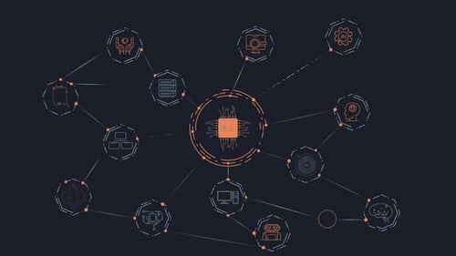 Futuristic Artificial Intelligence Network Connection Animation