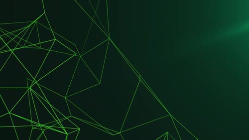 Animated Green Geometric Plexus Network Background