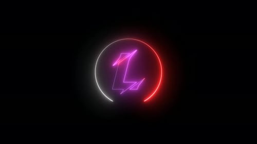 Animated Neon Number 4 in Rotating Light Circle