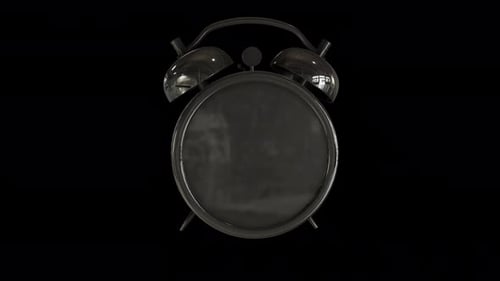 Alarm Clock 3D Rotating Animation On Alpha Channel 4K