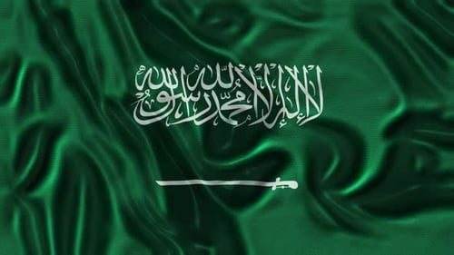 Waving Flag of Saudi Arabia Loop Animation