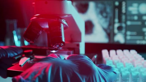 Closeup of Scientific Laboratory in Hospital Epidemic Disease Healthcare Vaccine Research and