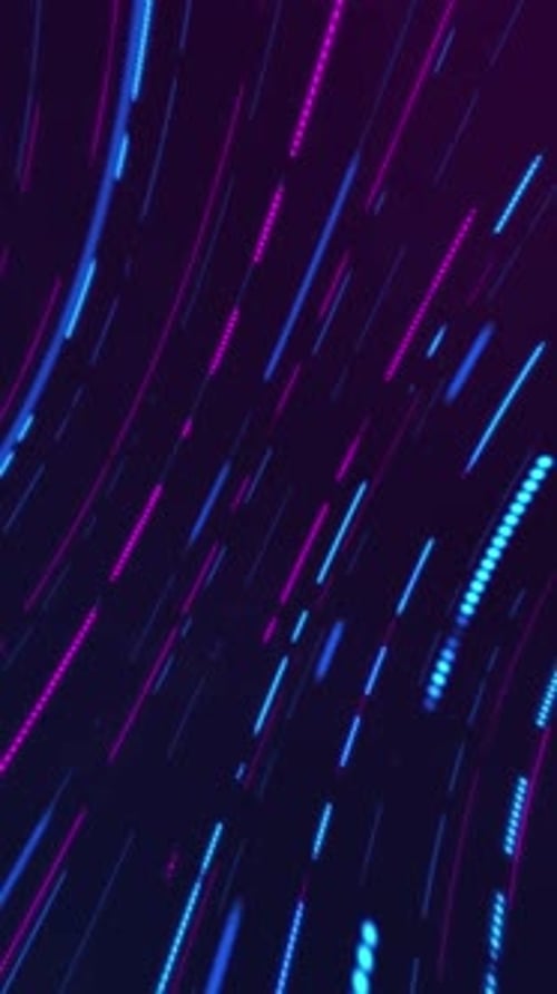 Abstract Neon Light Trails Vertical Loop Background