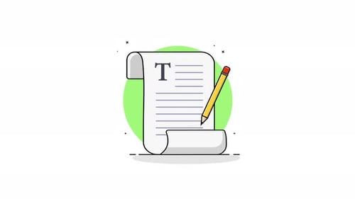 Vídeo de animación conceptual de escritura de artículos en 4k