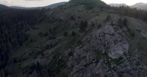 Aerial in Nederland Colorado, Boulder County Terrain, Colorado Aerial of Rocky Terrain on Mountain
