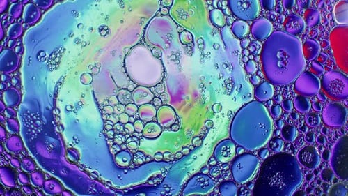 Abstract Colorful And Shiny Oil Bubbles Circles Background 25