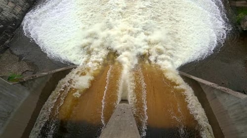 Hydroelectric Power View Of Waterpower, Renewable Energy, Aerial Static View