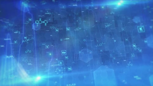 Futuristic Blue Chemical Formula Data Abstract Background