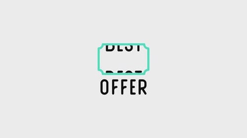 Flat Design Best Offer Text Reveal Badge Animation