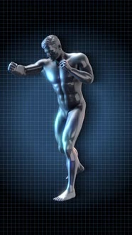 Futuristic 3D Boxing Figure Animation