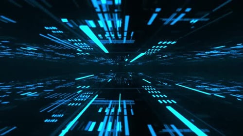 Streaming Digital Speed Particle Tunnel Animation