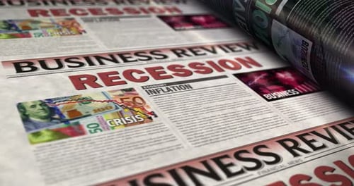 Business Review Newspaper Printing Financial Crisis Headlines