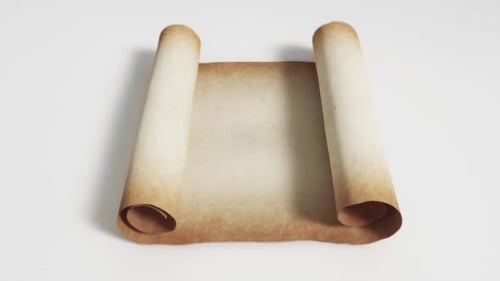 Old Parchment Scroll Unrolling Animation