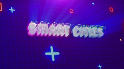 Futuristic Digital Glitch Text Animation for Smart Cities