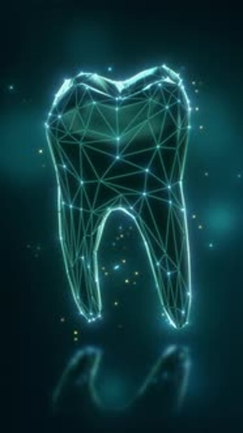 Loop 3D Digital Tooth Wireframe Hologram