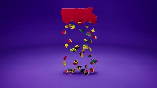 Ghana Map With Flag