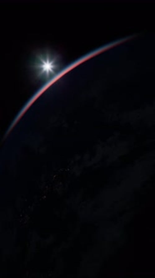 Sphere of Nightly Earth Planet in Outer Space