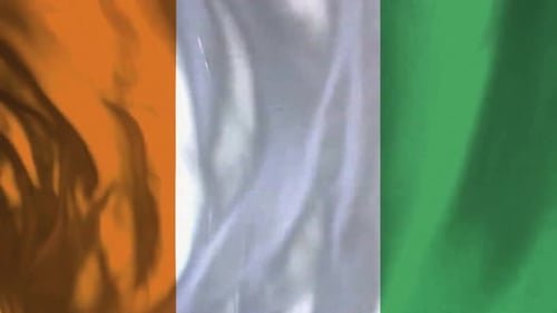 Waving Ivory Coast Flag Fabric Animation Loop