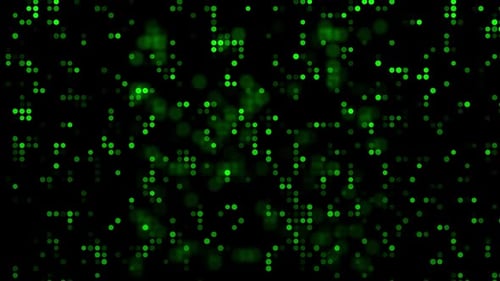 Seamless Loop of Retro Patterns, Green Circles, and Circuit Signal Animation