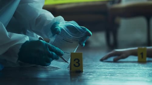 Evidence Collection at a Crime Scene Close Up