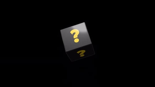 Rotating 3D Question Mark Cube Animation