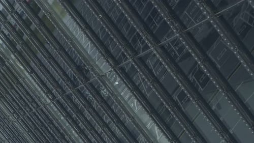 Modern Business Office Building Facade with Reflection Stock Footage Aerial View of a Glass Windows