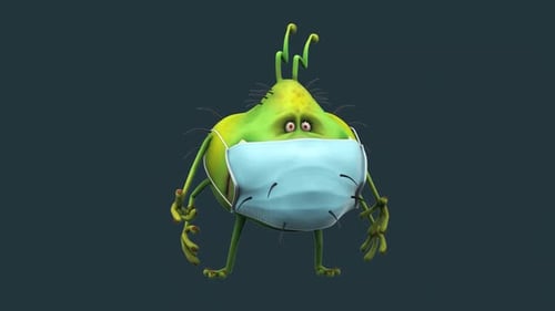 Fun 3D cartoon virus (with alpha channel included)
