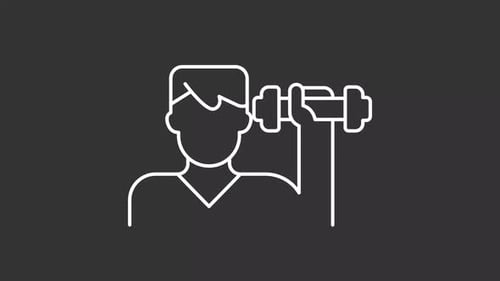 Minimalist Line Art Animation of Person Lifting Dumbbell