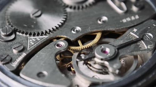 Watch Gears Close Up Working Inside